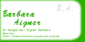 barbara aigner business card